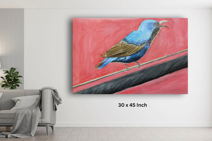 Art to Doors | The Chirping Bird | Artist Sudesh Kundley | Horizontal | Art Print | Home Decor | Wall Decor | Gift Items | Wall Art (30x45 Inch)