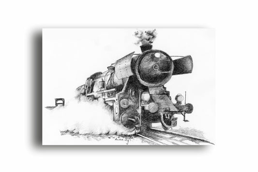 Art to Doors | A Vintage Steam Locomotive | Artist Avishek Nag | Horizontal | Art Print | Home Decor | Wall Decor | Gift Items | Wall Art