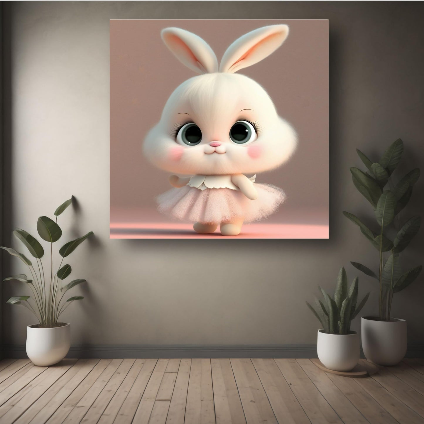 Art to Doors | Adorable Bunny Art | Square | Art Print | Home Decor | Wall Decor | Gifts for Women | Gifts for Men | Gift Items | Wall Art