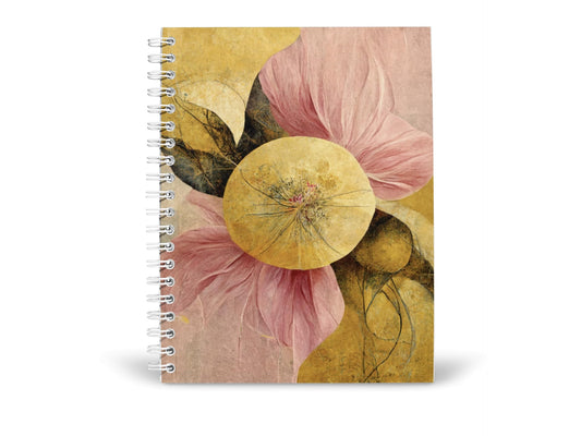 Art to Doors | Golden Bloom | Spiral Notebooks | A5 Size Paper | 120 Pages | 70 GSM Paper | Attractive Cover Designs