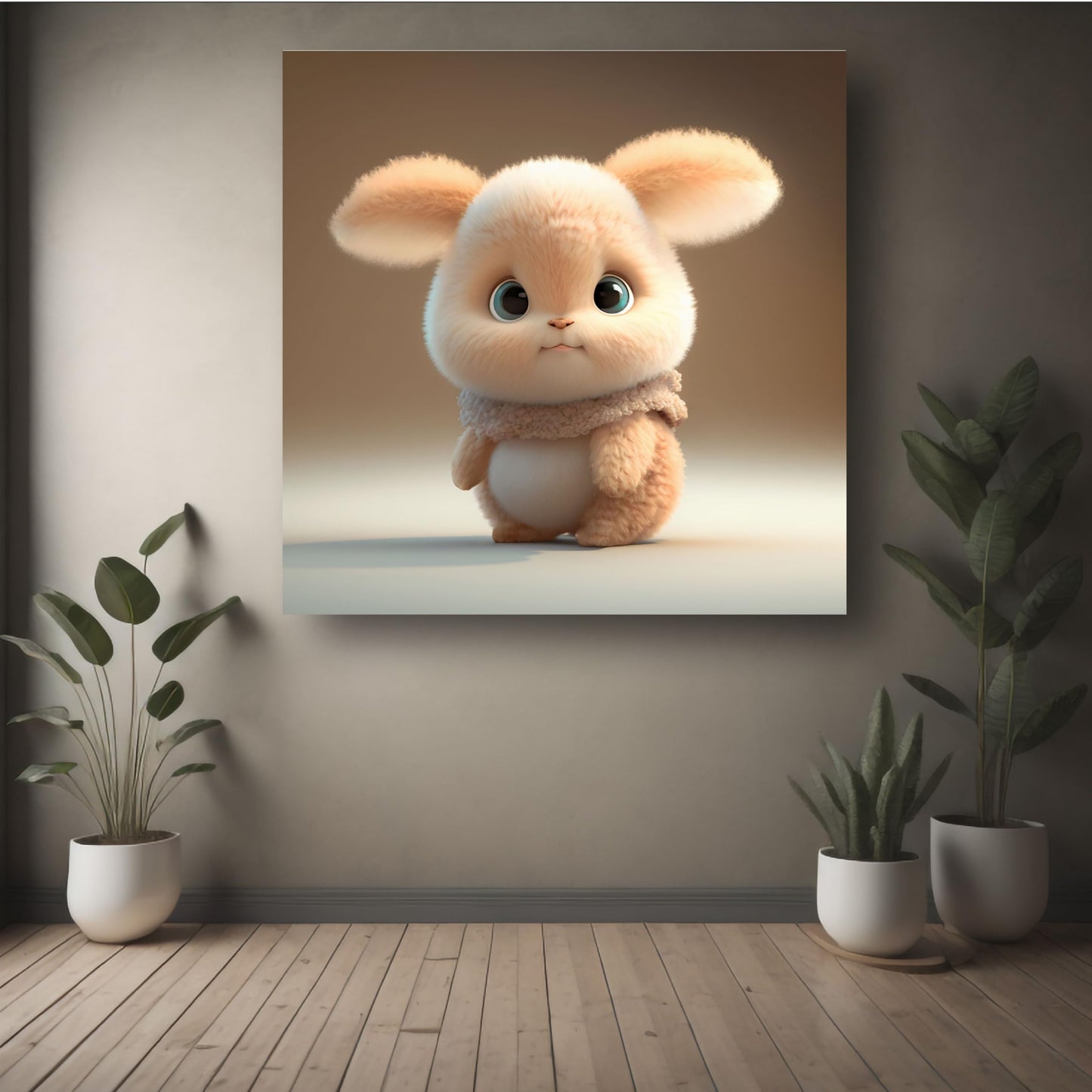 Art to Doors | Cute Bunny Figurine Art | Square | Art Print | Home Decor | Wall Decor | Gifts for Women | Gifts for Men | Gift Items | Wall Art