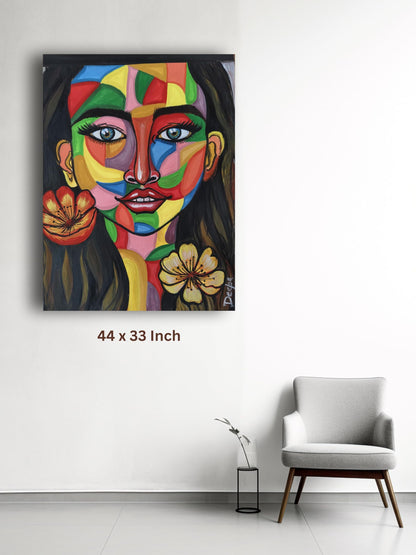 Art to Doors | Lady Morden Art | Artist Dipa Sinha | Vertical | Art Print | Home Decor | Wall Decor | Gifts for Women | Gifts for Men | Gift Items | Wall Art