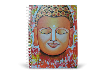 Art to Doors | The Buddha | Artist Sudesh Kundley | Spiral Notebooks | A5 Size Paper | 120 Pages | 70 GSM Paper | Attractive Cover Designs