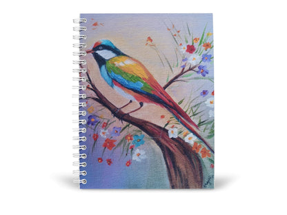 Art to Doors | Colorful Bird Painting | Artist Mayuri Verma | Spiral Notebooks | A5 Size Paper | 120 Pages | 70 GSM Paper | Attractive Cover Designs