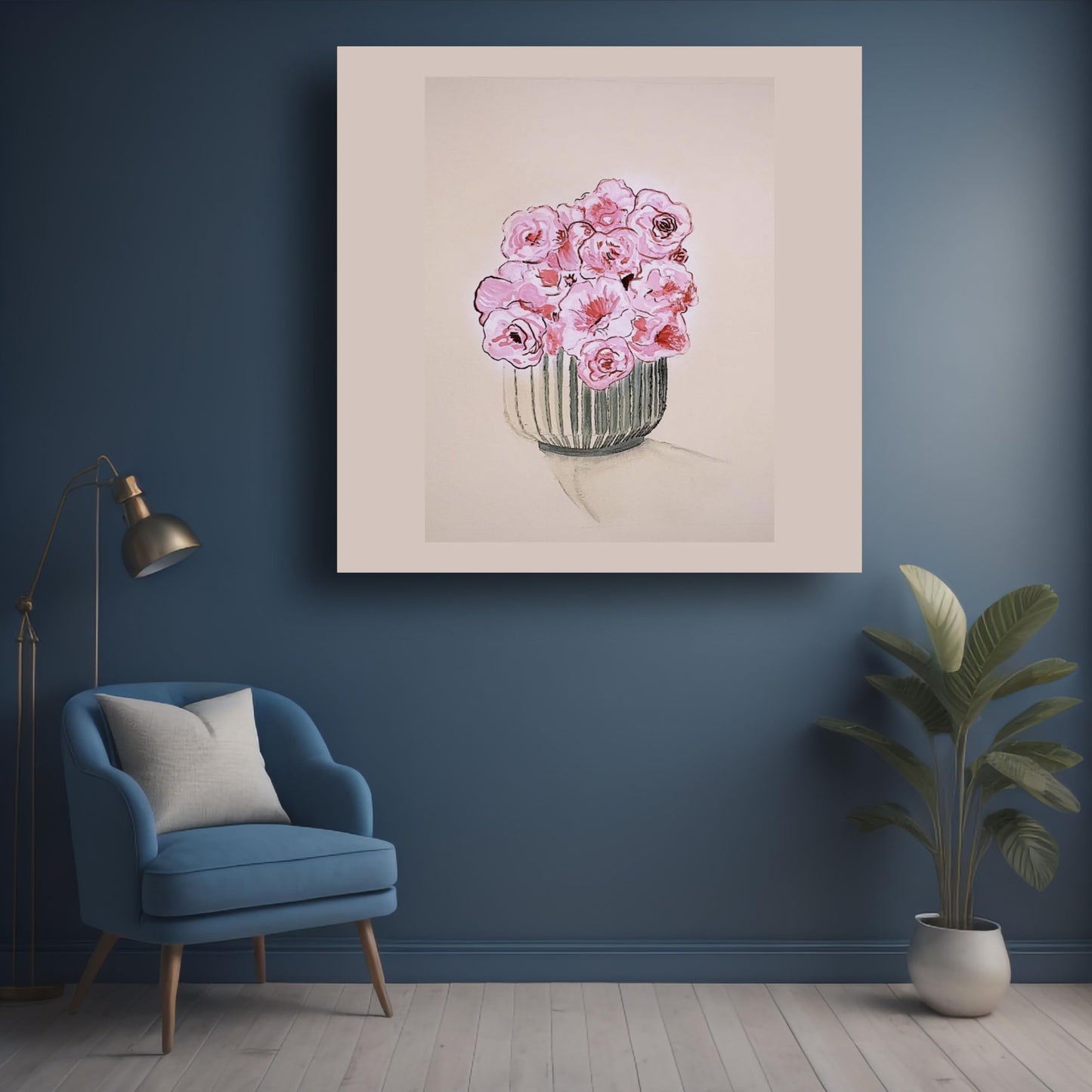 Art to Doors | Pink Blossoms In Pursuit | Artist Prerna Ajwani | Square | Art Print | Home Decor | Wall Decor | Gifts for Women | Gifts for Men | Gift Items | Wall Art