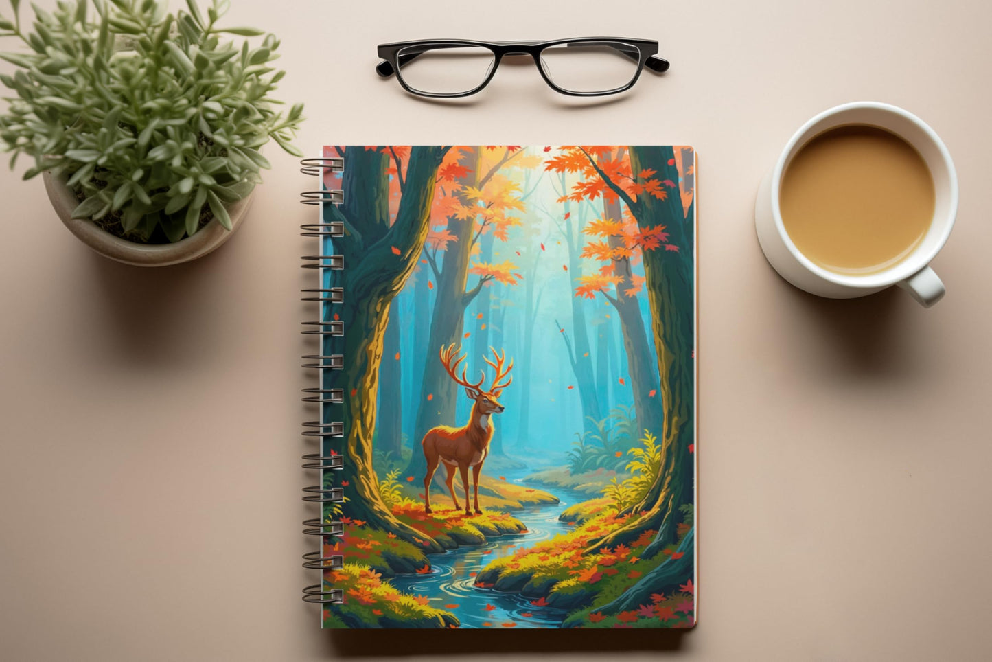 Art to Doors | Forest's Dream | Spiral Notebooks | A5 Size Paper | 120 Pages | 70 GSM Paper | Attractive Cover Designs