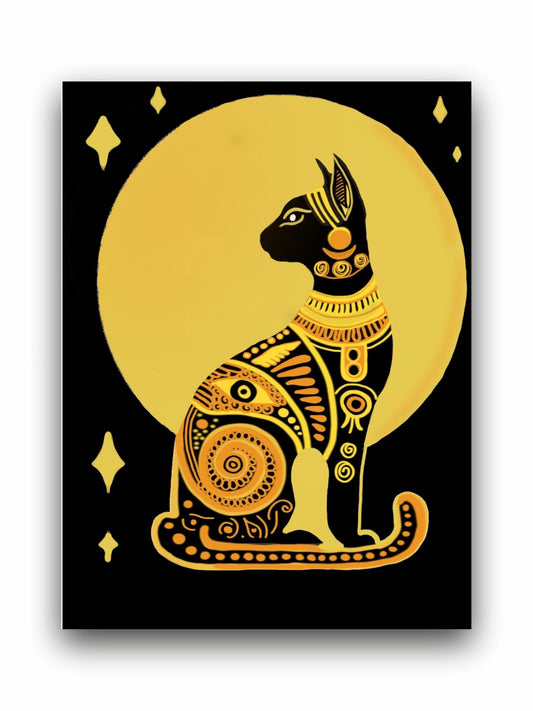 Art to Doors | Egyptian Cat | Artist Mohini Malviya | Vertical | Art Print | Home Decor | Wall Decor | Gift Items | Wall Art