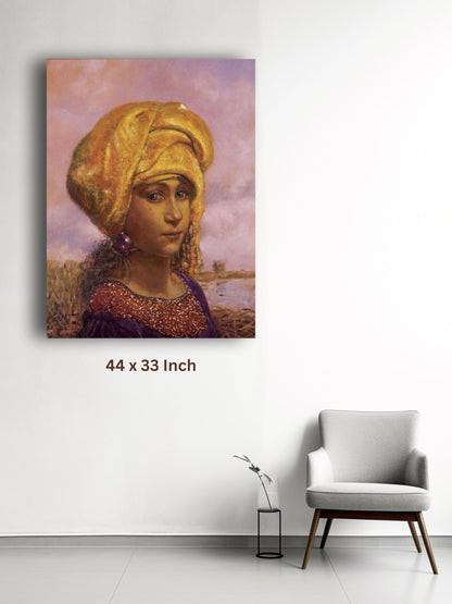 Art to Doors | Sweet Prava With Yellow Turban | Artist Arindam Gupta | Vertical | Art Print | Home Decor | Wall Decor | Gift Items | Wall Art