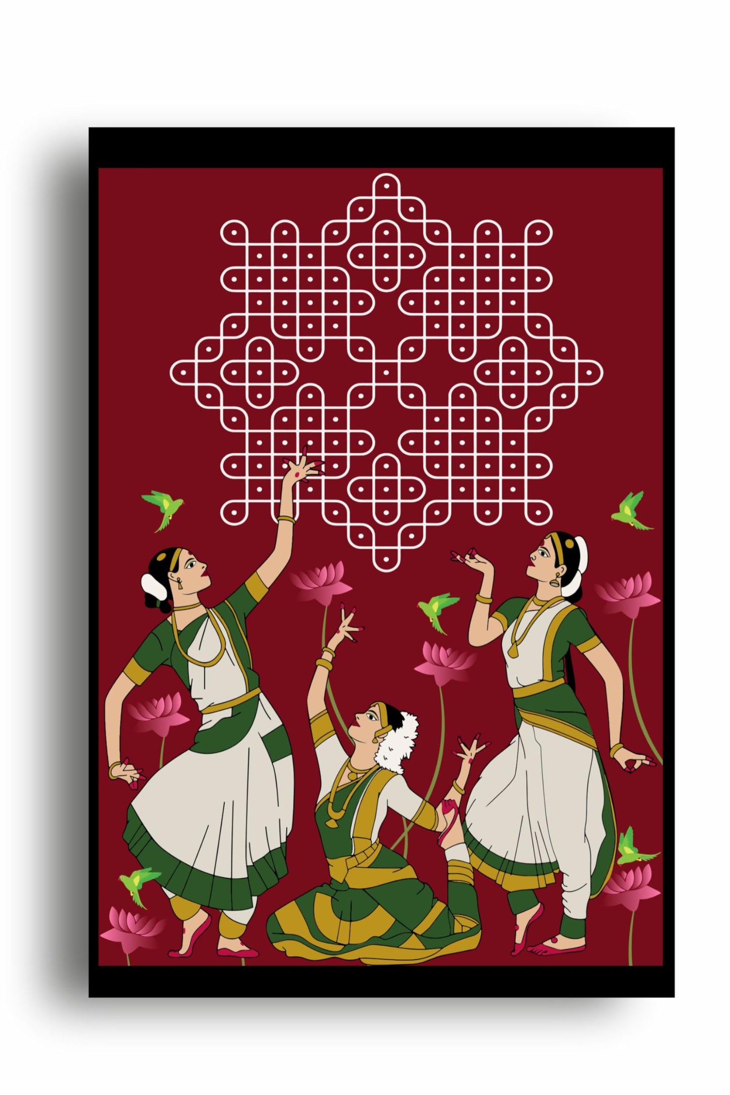 Art to Doors | Divine Dance of Tradition | Artist Mounika Botcha | Vertical | Art Print | Home Decor | Wall Decor | Gifts for Women | Gifts for Men | Gift Items