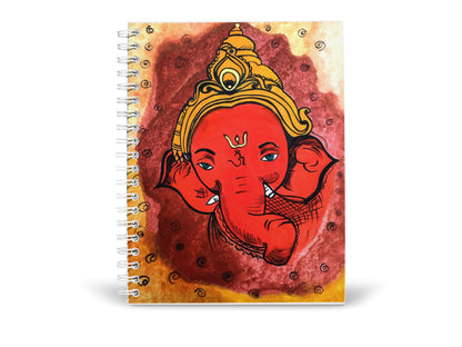 Art to Doors | Red Color Ganesha Art | Artist Surekha S.| Spiral Notebooks | A5 Size Paper | 120 Pages | 70 GSM Paper | Attractive Cover Designs