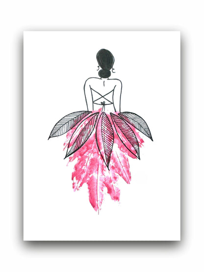 Art to Doors | Lady Love Leaf Impression | Artist Sowmya Pradeep | Vertical | Art Print | Home Decor | Wall Decor | Gifts for Women | Gifts for Men | Gift Items | Wall Art