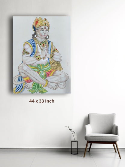 Art to Doors | Hanuman Ji Pencil Colour | Artist Anupam Kumari | Vertical | Art Print | Home Decor | Wall Decor | Gift Items | Wall Art