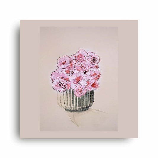 Art to Doors | Pink Blossoms In Pursuit | Artist Prerna Ajwani | Square | Art Print | Home Decor | Wall Decor | Gifts for Women | Gifts for Men | Gift Items | Wall Art