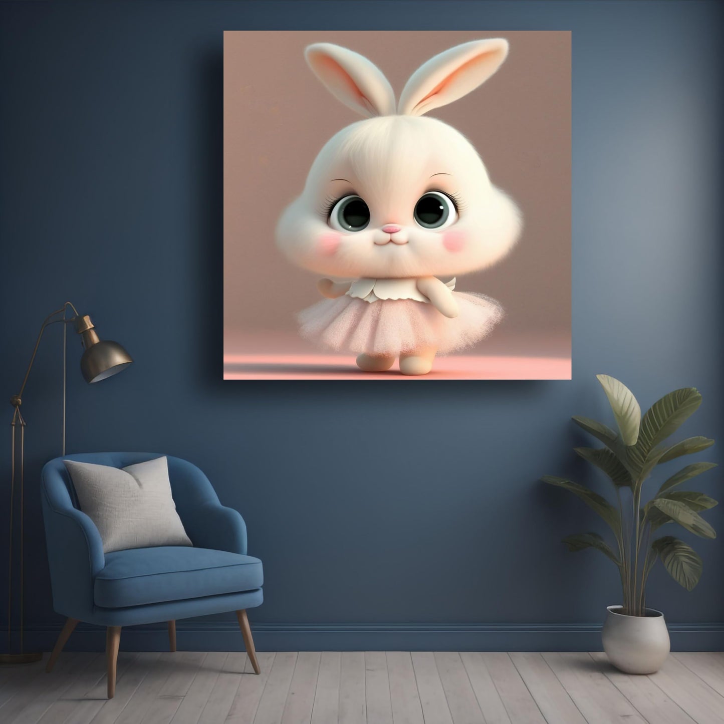 Art to Doors | Adorable Bunny Art | Square | Art Print | Home Decor | Wall Decor | Gifts for Women | Gifts for Men | Gift Items | Wall Art