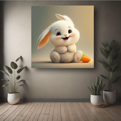 Art to Doors | Whimsical Bunny Art | Square | Art Print | Home Decor | Wall Decor | Gifts for Women | Gifts for Men | Gift Items | Wall Art