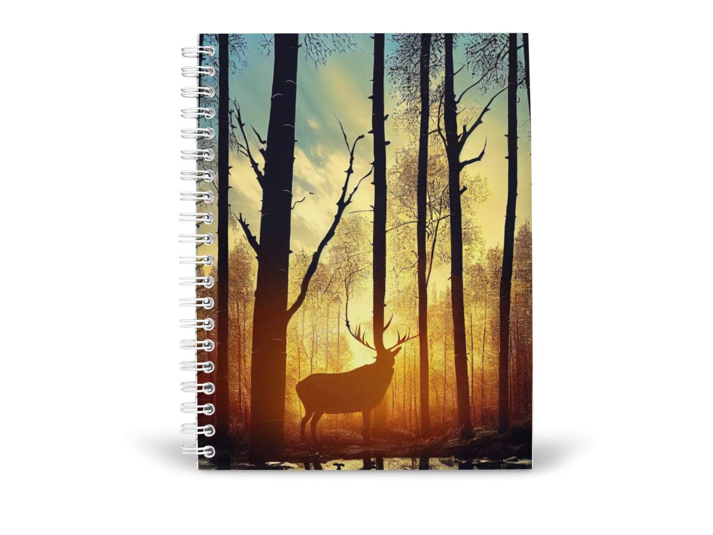 Art to Doors | Peaceful Forest Scene | Spiral Notebooks | A5 Size Paper | 120 Pages | 70 GSM Paper | Attractive Cover Designs