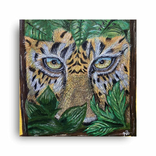 Art to Doors | Jaguar Eyes | Square | Artist Sowmya R | Home Decor | Wall Art | Gifts for Women | Gifts for Men | Canvas Frame