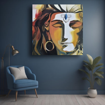 Art to Doors | Meditating Shiva | Artist Mayuri Verma | Square | Art Print | Personalized Gift | Home Decor | Gifts | Wall Decor | Wall Paintings | Wall Art | Wall Hanging