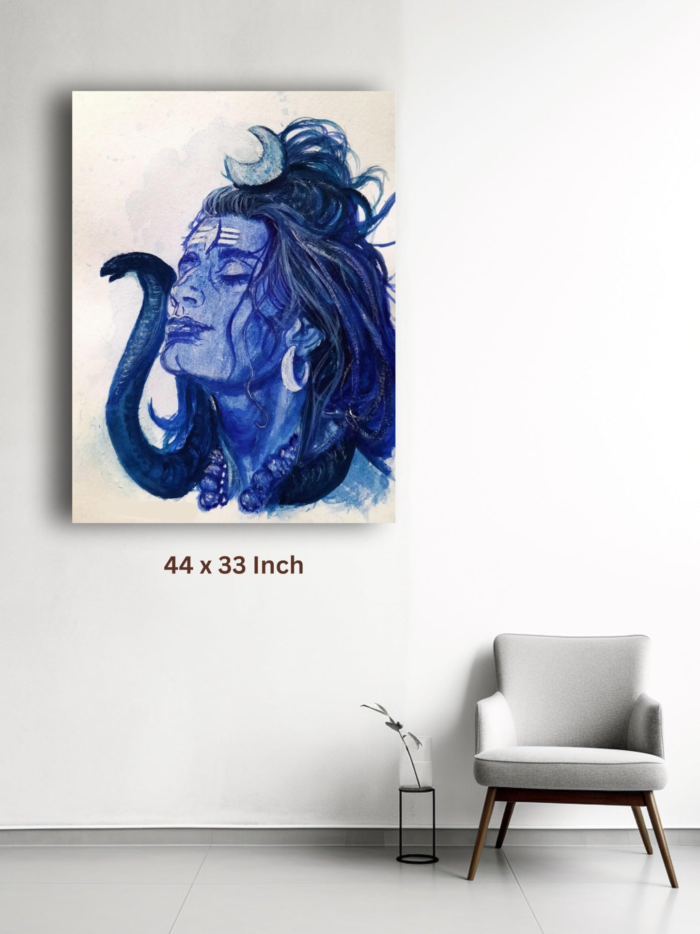 Art to Doors | Mahadev Blue Monochrome | Artist Kalyani Wankhede | Vertical | Art Print | Home Decor | Wall Decor | Gifts for Women | Gifts for Men | Gift Items | Wall Art