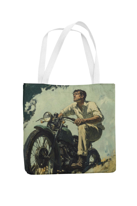 Art to Doors | Vintage Rider | Tote Bags | Shopping Bag For Grocery | Aesthetic Carry Bag | Tote Bag for Shopping, Travel, office & beach bags for women|