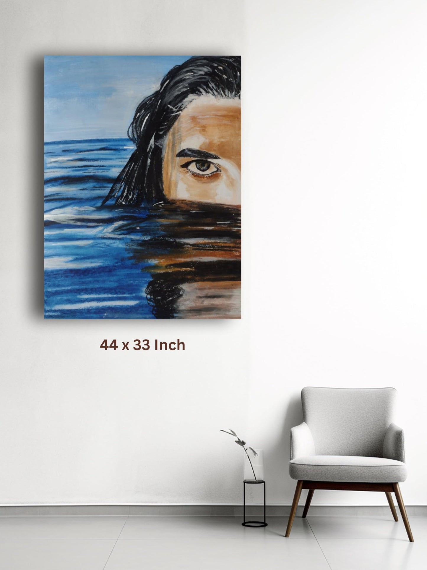 Art to Doors | Blue Sea View | Vertical | Artist Maithili | Art Print | Home Decor | Wall Decor | Gift Items | Wall Art