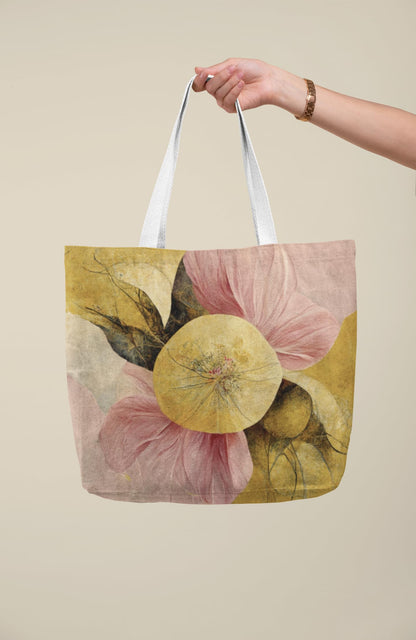 Art to Doors | Golden Bloom | Tote Bags | Shopping Bag For Grocery | Aesthetic Carry Bag | Tote Bag for Shopping, Travel, office & beach bags for women|