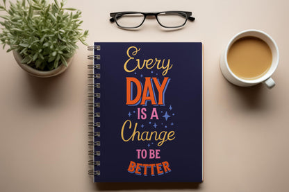 Art to Doors | Change To Be Better | Spiral Notebooks | A5 Size Paper | 120 Pages | 70 GSM Paper | Attractive Cover Designs