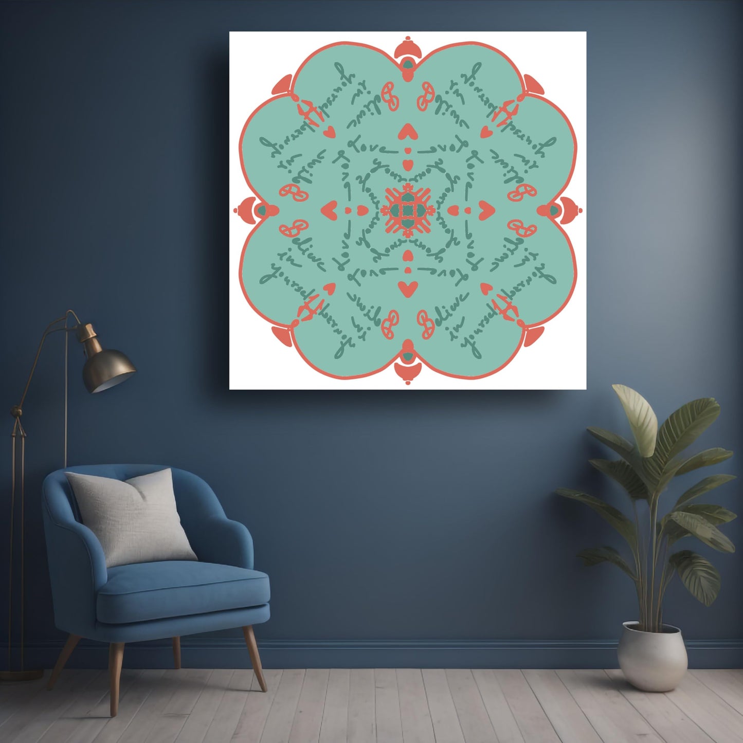 Art to Doors | Love & Believe yourself Mandala Art | Artist Akshara Prasannan | Vertical | Art Print | Home Decor | Wall Decor | Wall Art