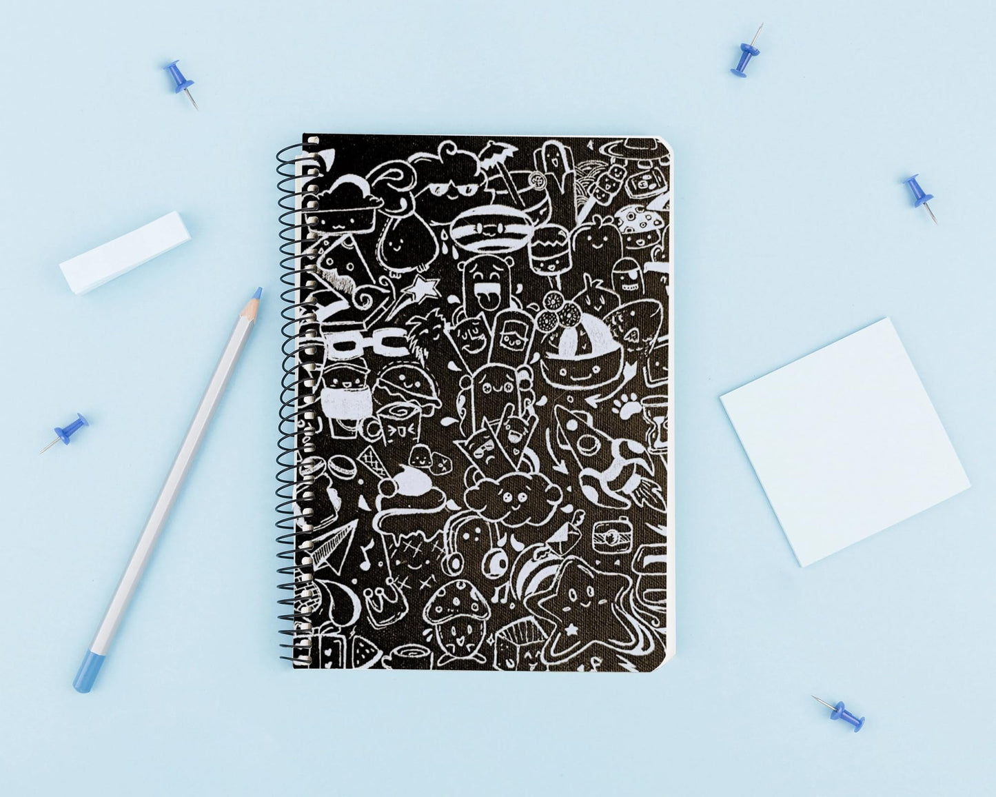 Art to Doors | Doodle Wonderland | Artist Rachel Joseph | Spiral Notebooks | A5 Size Paper | 120 Pages | 70 GSM Paper | Attractive Cover Designs