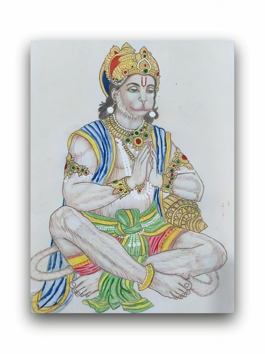 Art to Doors | Hanuman Ji Pencil Colour | Artist Anupam Kumari | Vertical | Art Print | Home Decor | Wall Decor | Gift Items | Wall Art