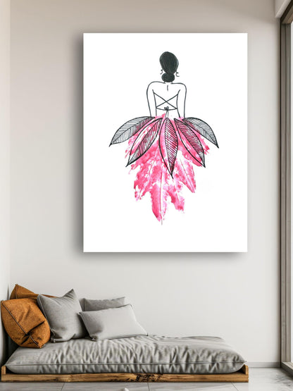 Art to Doors | Lady Love Leaf Impression | Artist Sowmya Pradeep | Vertical | Art Print | Home Decor | Wall Decor | Gifts for Women | Gifts for Men | Gift Items | Wall Art