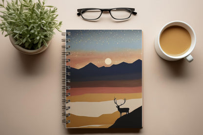 Art to Doors | Pine Forest Silhouette | Spiral Notebooks | A5 Size Paper | 120 Pages | 70 GSM Paper | Attractive Cover Designs