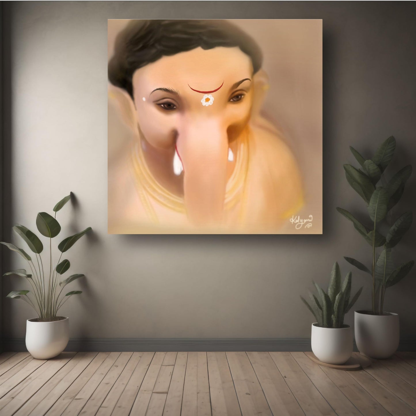 Art to Doors | Shree Ganesha | Artist Kalyani Wankhede | Square| Art Print | Home Decor | Wall Decor | Gifts for Women | Gifts for Men | Gift Items