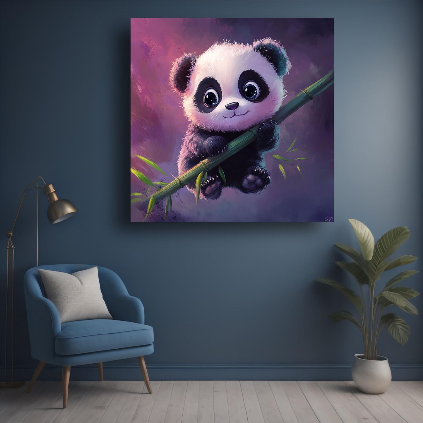 Art to Doors | Adorable Panda Art | Square | Art Print | Home Decor | Wall Decor | Gifts for Women | Gifts for Men | Gift Items | Wall Art