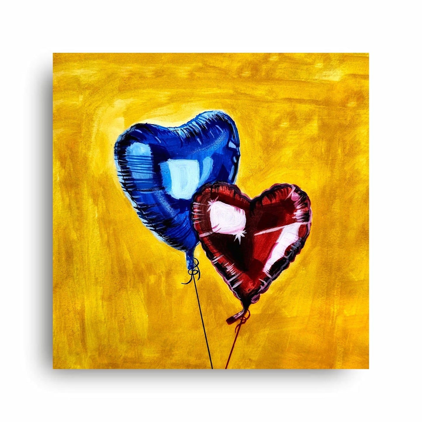 Art to Doors | Heart Balloons | Artist Fatima Akhun | Square | Art Print | Home Decor | Wall Decor | Gifts for Women | Gifts for Men | Gift Items | Wall Art