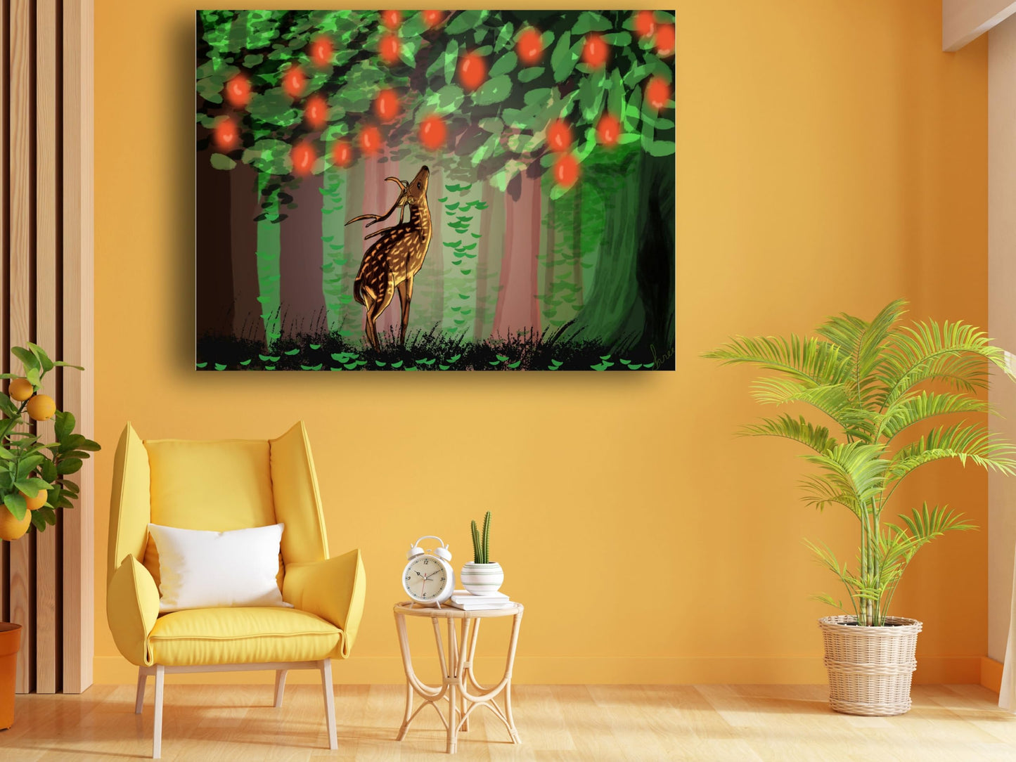 Art to Doors | The Curious Deer | Artist Shree | Vertical | Art Print | Home Decor | Wall Decor | Gifts for Women | Gifts for Men | Gift Items | Wall Art