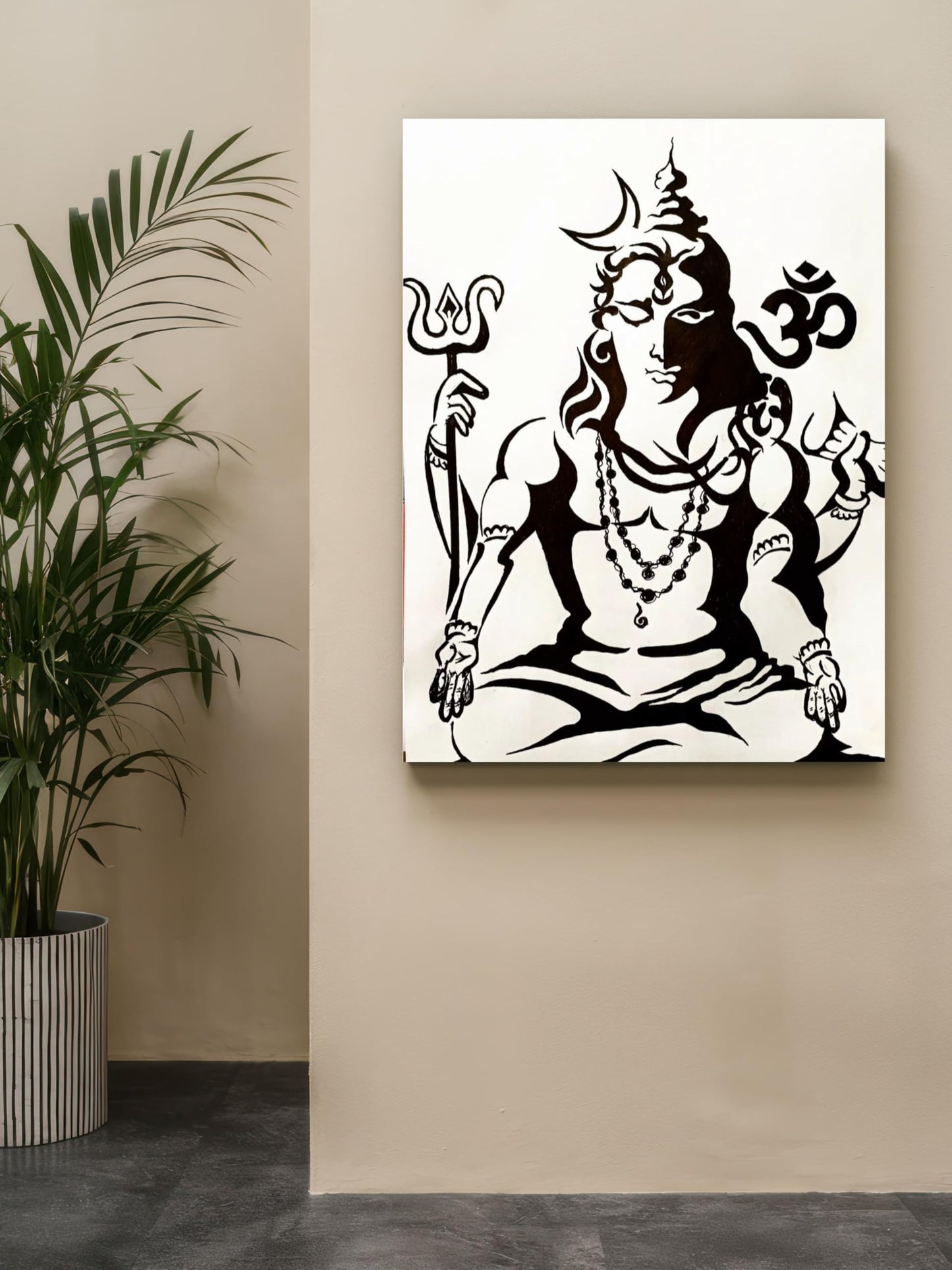 Art to Doors | Mahadev Sketch | Artist Dr Avanti Ahirwar | Vertical | Art Print | Home Decor | Wall Decor | Gift Items | Wall Art