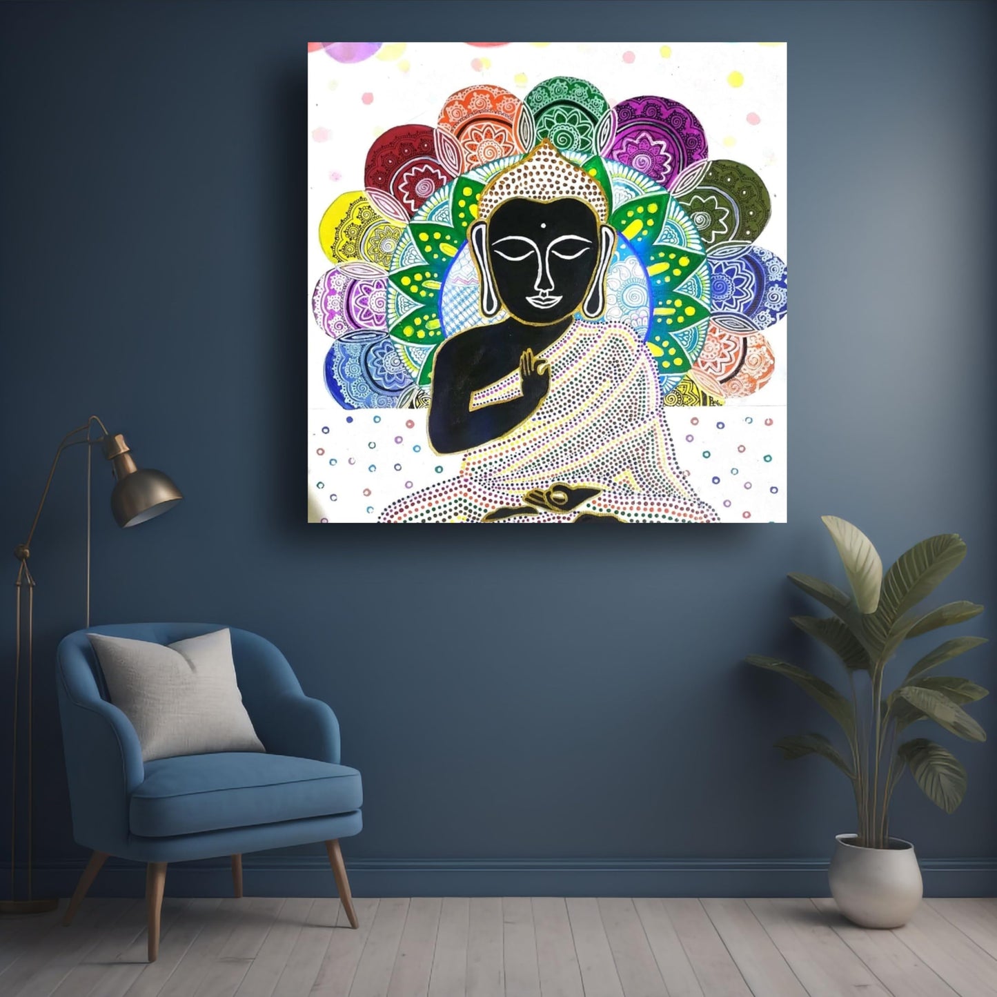 Art to Doors | Lord Budhha | Artist Laxmi Priya Das | Square | Art Print | Home Decor | Wall Decor | Gifts for Women | Gifts for Men | Wall Art