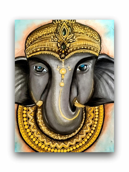 Art to Doors | Majestic Ganesha | Artist Kalakarish | Vertical | Art Print | Home Decor | Wall Decor | Gift Items | Wall Art