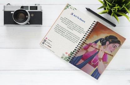 Art to Doors | Radha Rani | Artist Sudesh Kundley | Spiral Notebooks | A5 Size Paper | 120 Pages | 70 GSM Paper | Attractive Cover Designs