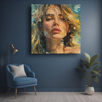 Art to Doors | Graceful Woman Portrait Art | Square | Art Print | Home Decor | Wall Decor | Gifts for Women | Gifts for Men | Gift Items | Wall Art