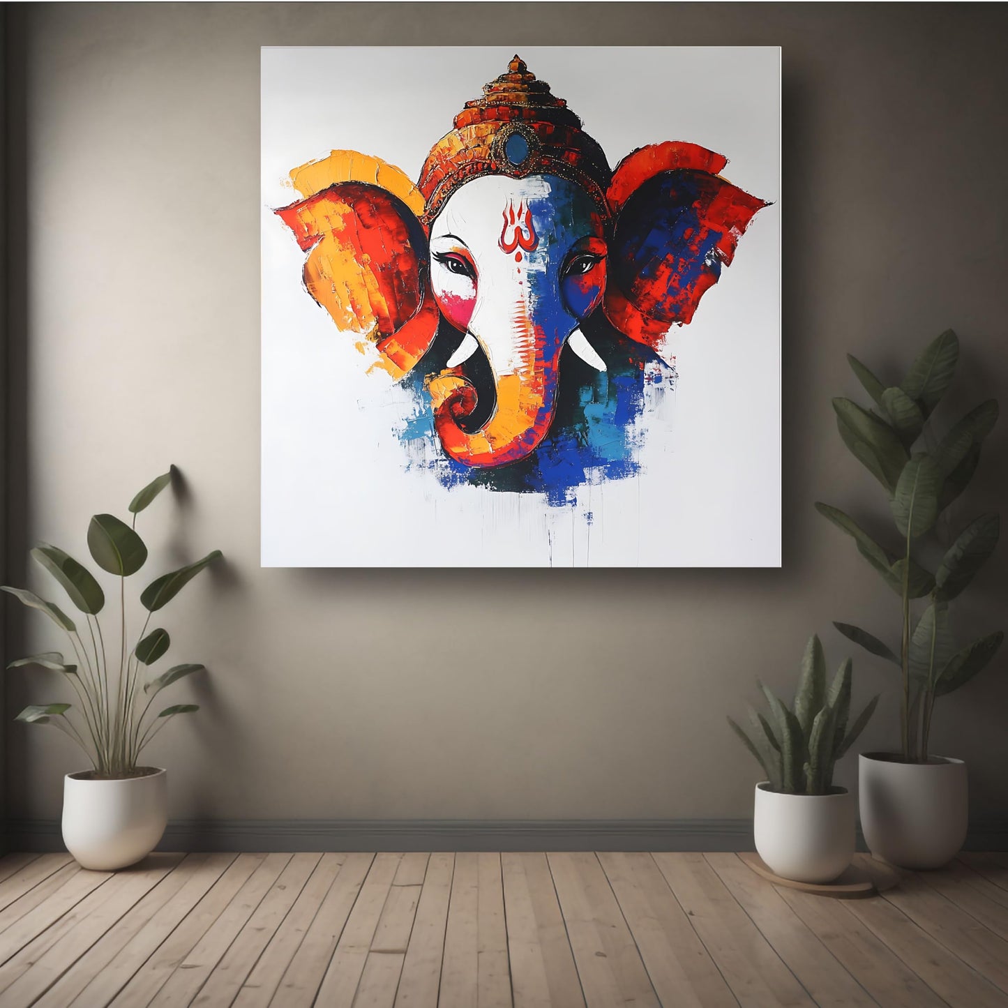 Art to Doors | Blessed Ganesha Art | Square | Art Print | Home Decor | Wall Decor | Gifts for Women | Gifts for Men | Gift Items | Wall Art