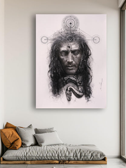 Art to Doors | Veeravhadra Lord Shiva | Artist Arindam Gupta | Vertical | Art Print | Home Decor | Wall Decor | Gift Items | Wall Art