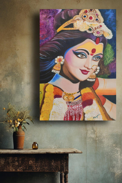 Art to Doors | Durga Maa portrait | Artist Mayuri Verma | Vertical | Art Print | Personalized Gift | Home Decor | Wall Decor | Wall Paintings | Wall Art | Wall Hanging