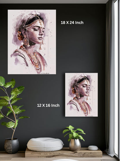 Art to Doors | Beautiful Indian Woman | Artist Riika Kandhola | Vertical | Art Print | Home Decor | Wall Decor | Gifts for Women | Gifts for Men | Gift Items | Wall Art