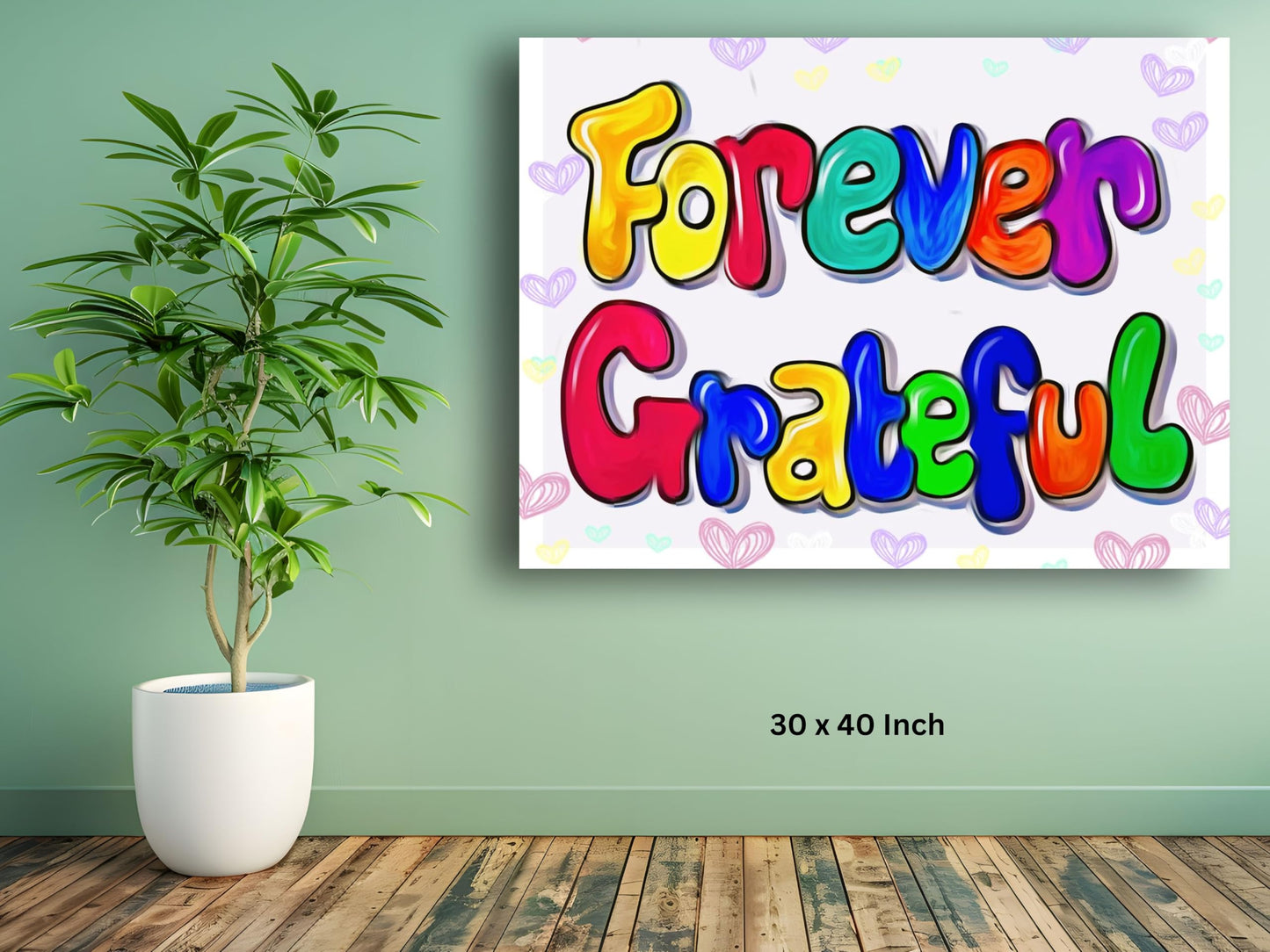 Art to Doors | Forever Grateful Handwritten | Artist Monica Verma | Horizontal | Art Print | Home Decor | Wall Decor | Gift Items | Wall Art