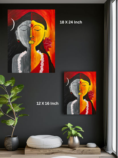 Art to Doors | Shivshakti | Artist Dr Namrata Sharma | Vertical | Art Print | Home Decor | Wall Decor | Gift Items | Wall Art