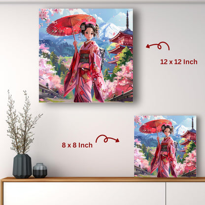 Art to Doors | Anime Girl Umbrella Art | Square | Art Print | Home Decor | Wall Decor | Gifts for Women | Gifts for Men | Gift Items | Wall Art