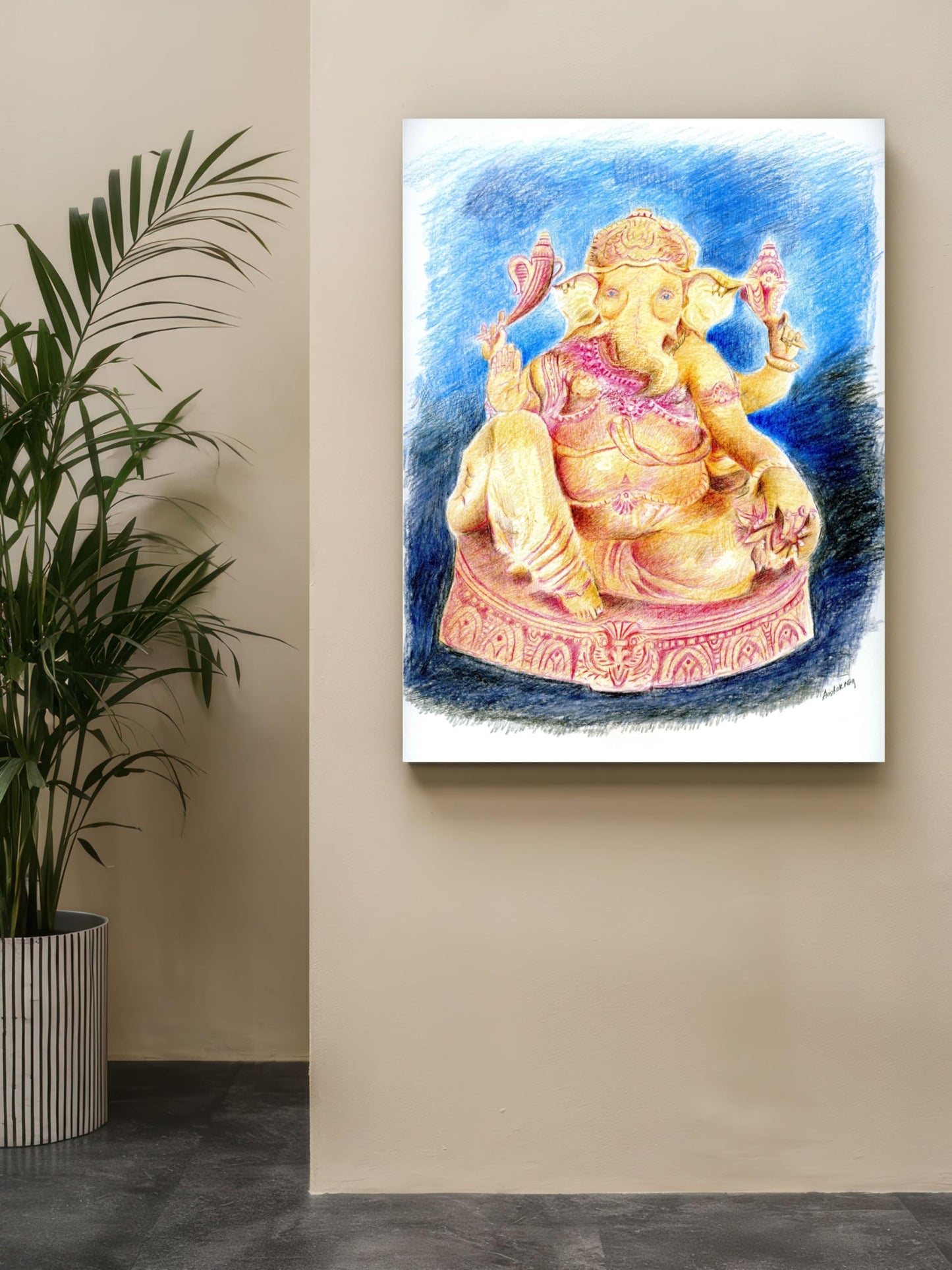 Art to Doors | Sri Ganesh | Artist Avishek Nag | Vertical | Art Print | Home Decor | Wall Decor | Gifts for Women | Gifts for Men | Gift Items | Wall Art