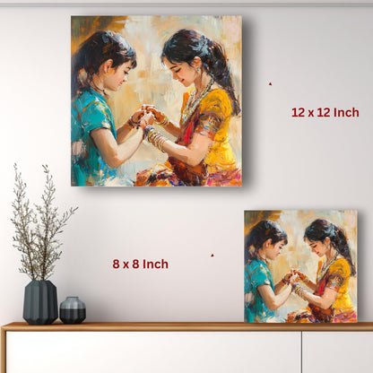 Art to Doors | Rakhi Bonding Moment Art | Square | Art Print | Home Decor | Wall Decor | Gifts for Women | Gifts for Men | Gift Items | Wall Art